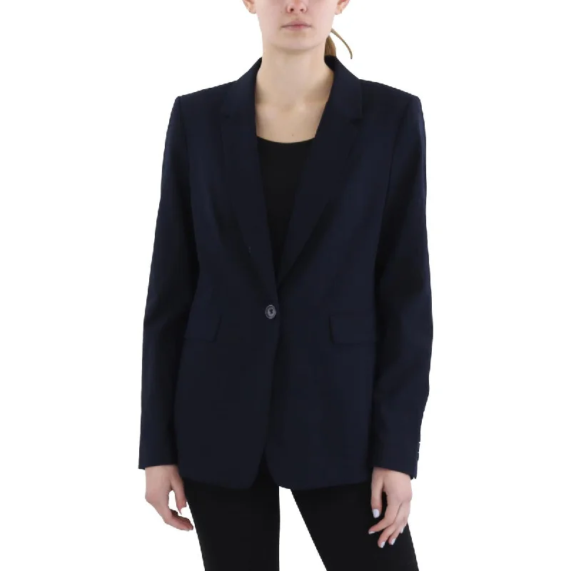Savings Bonanza Womens Shoulder Pads Long Sleeve One-Button Blazer