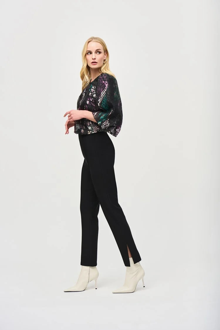 Great Deals Joseph Ribkoff Black Silky Knit Pull-On Slim Fit Pant