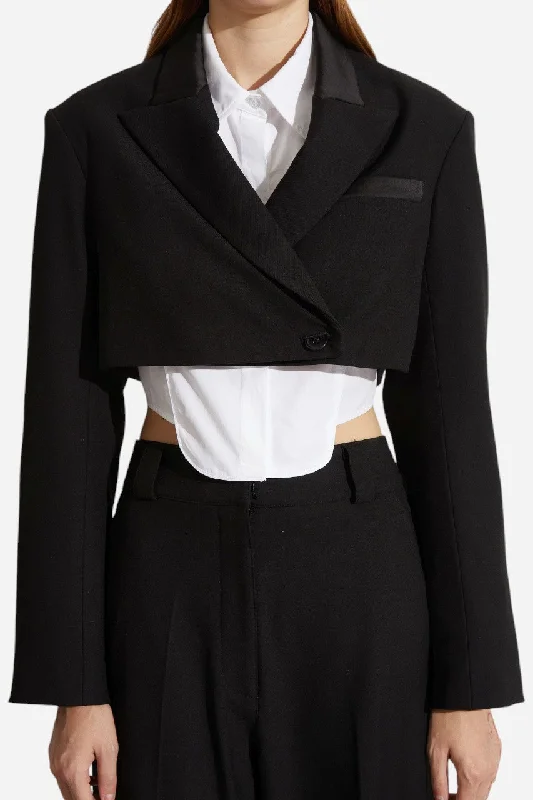 high-fashion coatSaint Art Bryn Cropped Blazer Black