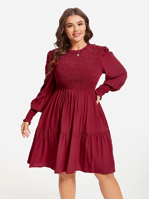 wrap-around dressFlounce Sleeve Ruffle Hem Dress