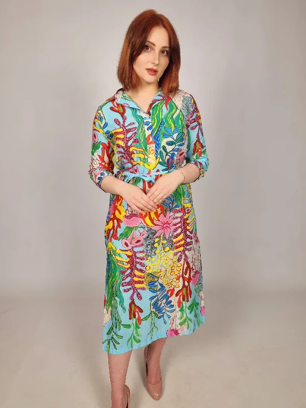 Act Fast Vilagallo Marion Belize Print Dress