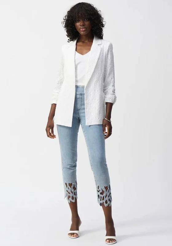 Anniversary Sale Joseph Ribkoff Woven Jacquard Boxy Blazer, White