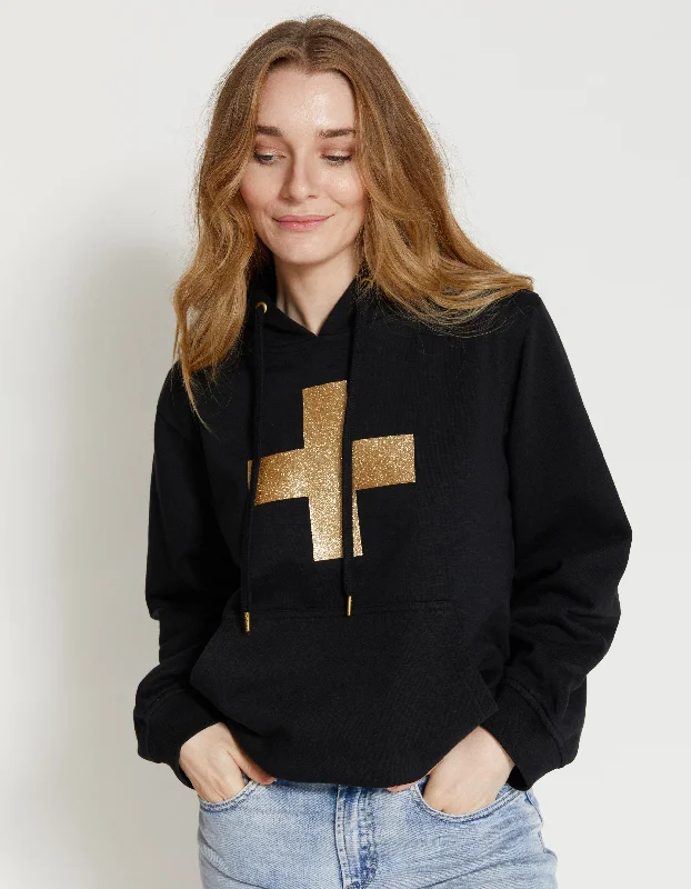 Today's Special Stella + Gemma | Hoodie | Black with Gold Glitter Cross