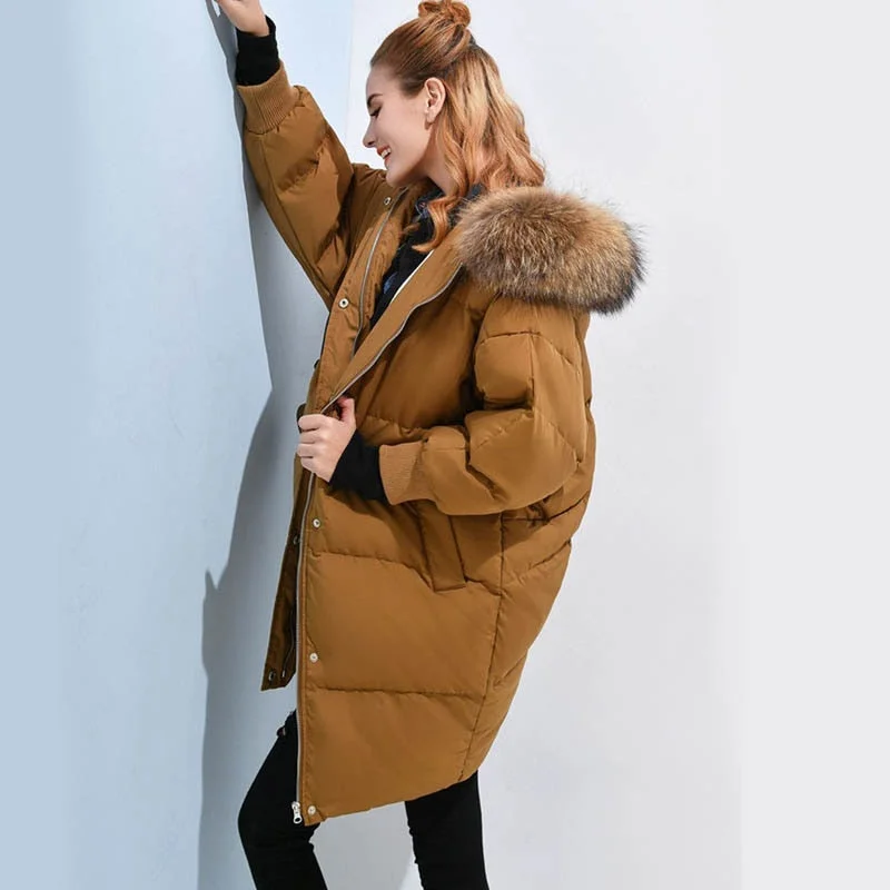 everyday winter coat90% White Duck Down Jacket 2018 Winter Jacket Women Natural Raccoon Fur Collar Female Parka Womens Winter Jackets And Coats