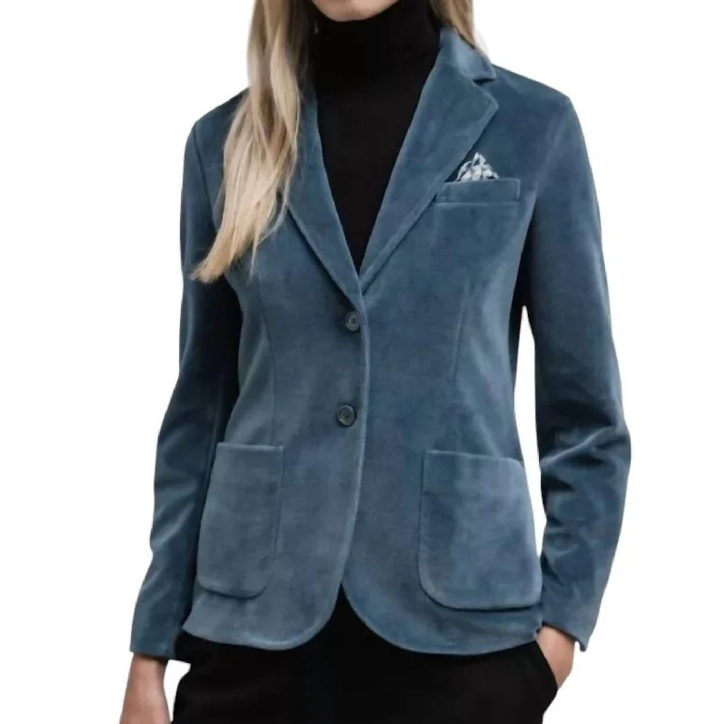 Super Bargain Tailored Velvet Blazer In Mineral