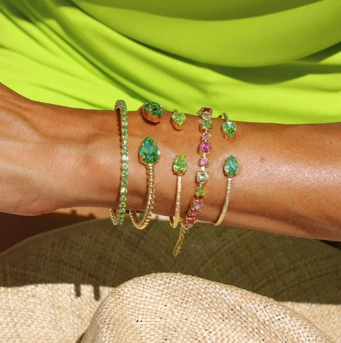 Savings Event Caroline Svedbom Petite Drop Bracelet Gold Peridot