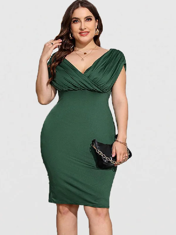 wrap-around dressPlus Crisscross Ruched Bodycon Dress