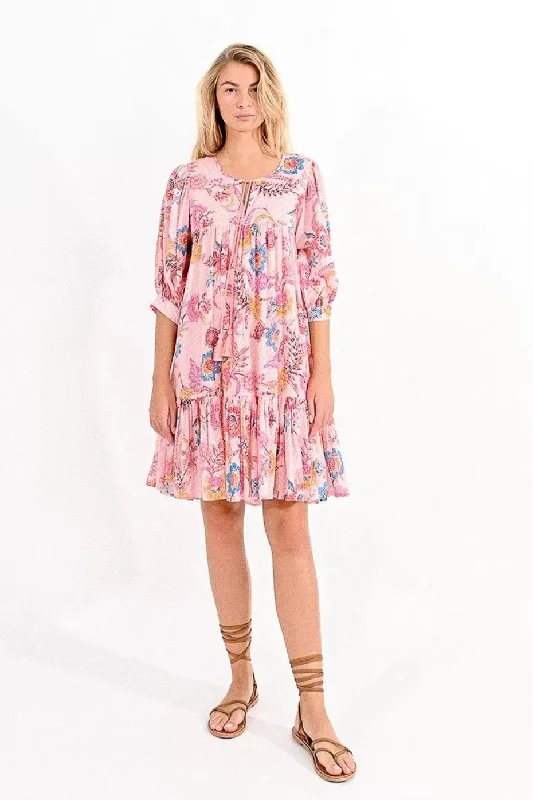 casual summer dressMolly Bracken Loose Fitting Pink Alba Dress