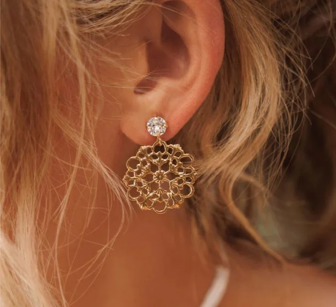 Steals and Deals Caroline Svedbom Andrea Earrings Gold Crystal
