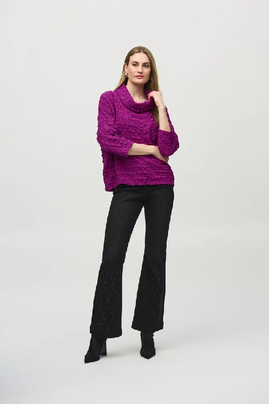 Exclusive Online Offer Joseph Ribkoff Purple Woven Jacquard Boxy Top