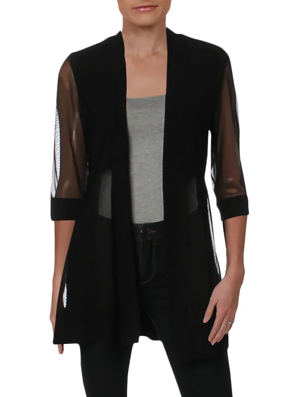 Steals and Deals Petites Womens Mesh Sheer Jacket