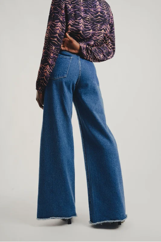 Massive Deals Imprevu Denim Palazzo Bleu Moyen