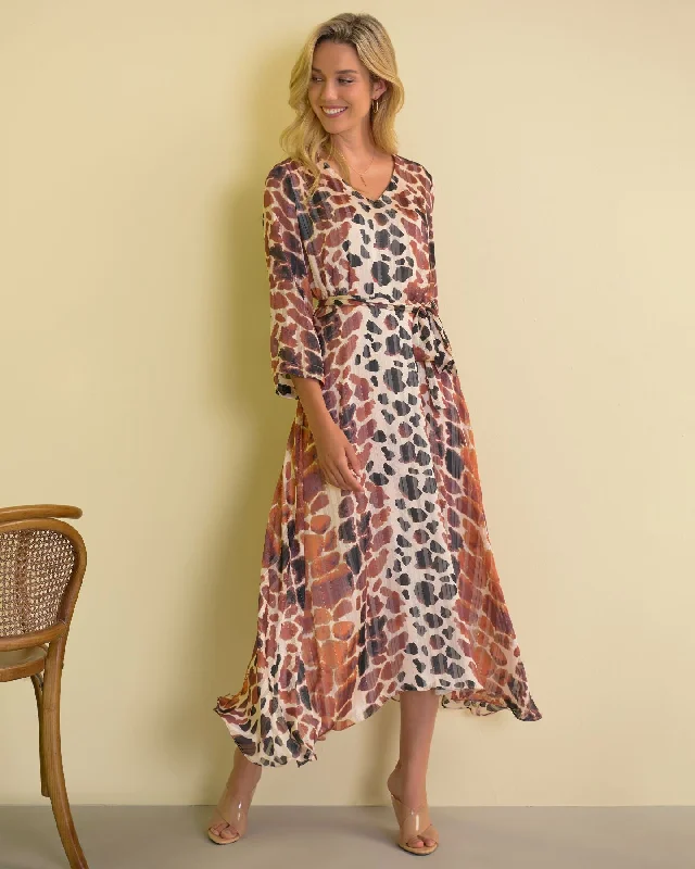 Weekend Flash Sale Joseph Ribkoff Giraffe Print, Tie Waist Dress