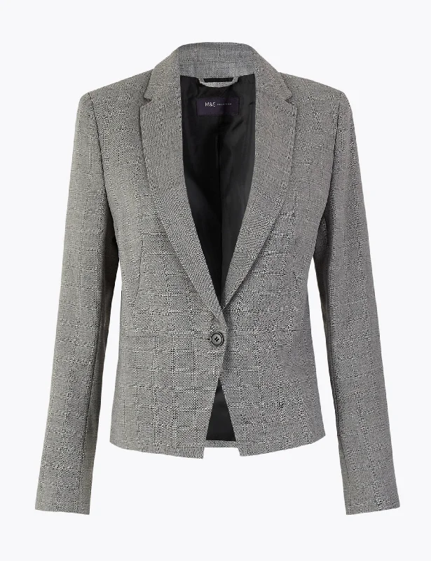 Massive Deals Tailored Checked Single Breasted Blazer