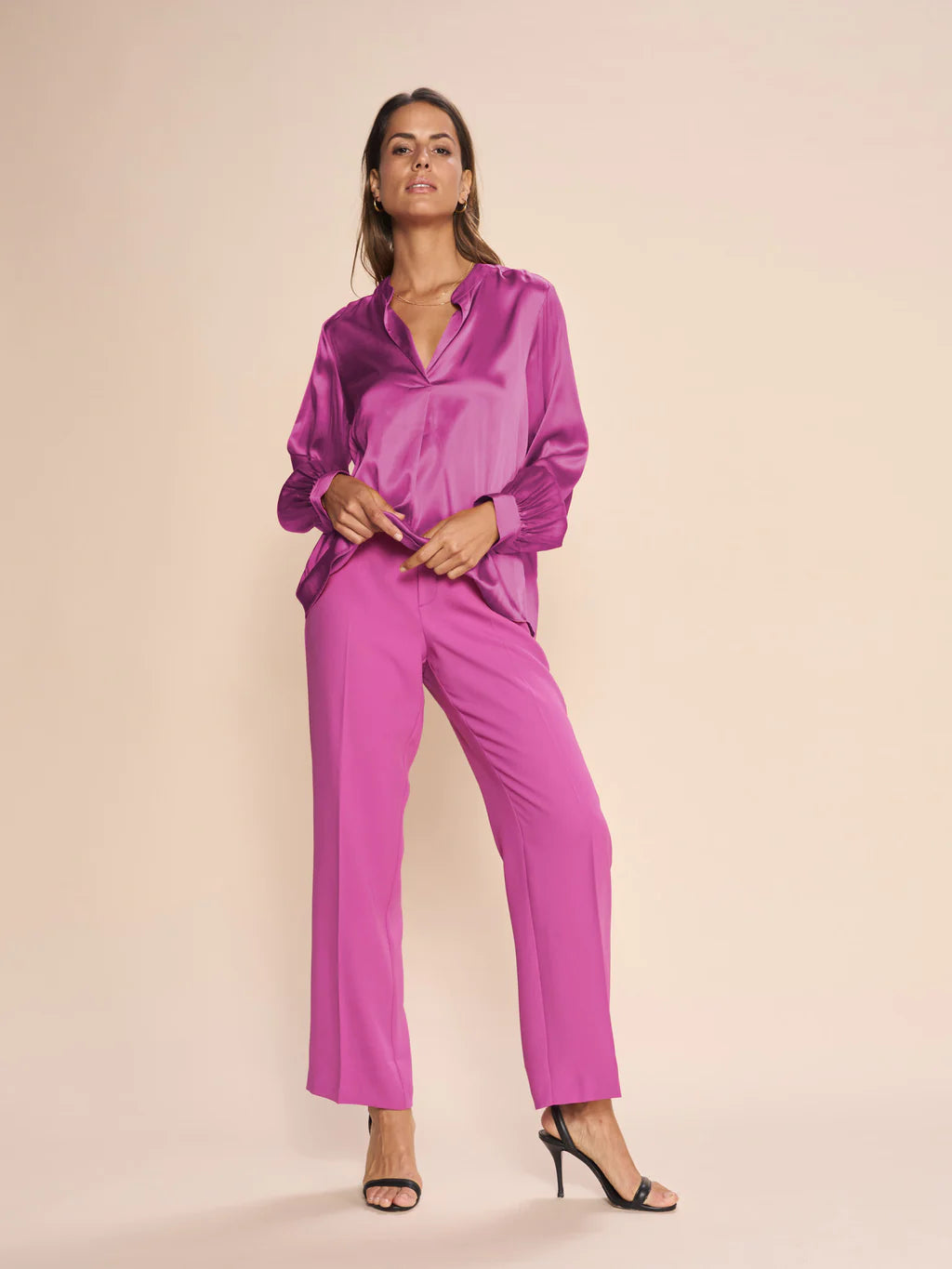 Last Chance Mos Mosh Iris Orchid Enfa Satin Blouse