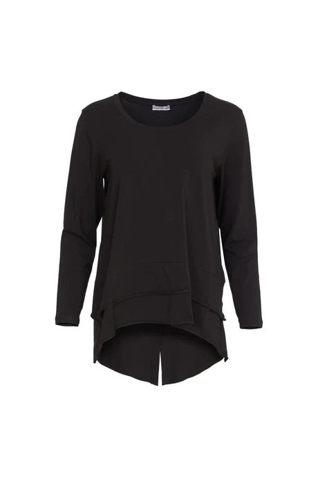 Unmissable Offer Naya Black Top With Panel Hem