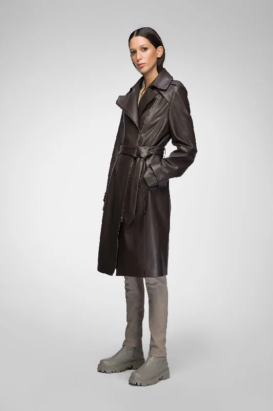 padded puffer coatCatalina - Brown Leather Coat