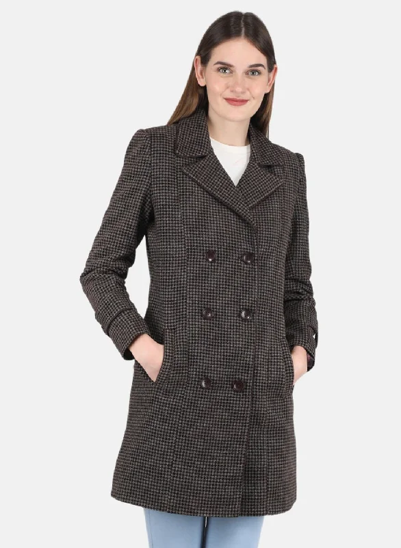 New Arrival Women Grey Self design Coat
