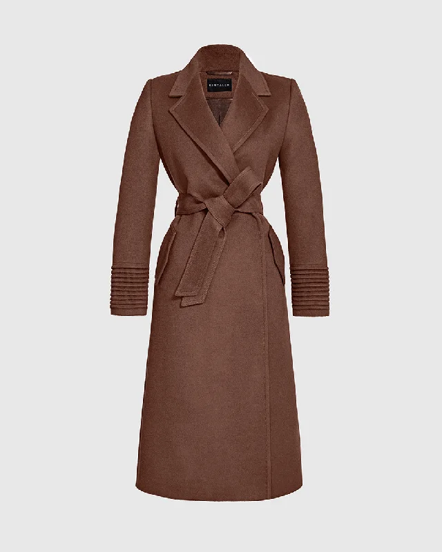 Unbeatable Prices Baby Alpaca Long Notched Collar Wrap Coat