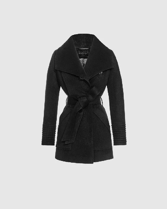 Don't Miss Baby Alpaca Cropped Wide Collar Wrap Coat