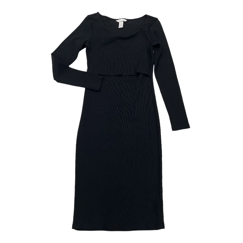 v-neck dressBLACK MAT DRESS by H&M Size:M