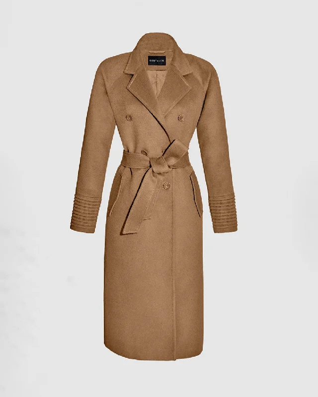 Price Rollback Baby Alpaca Long Double Breasted Notched Collar Coat