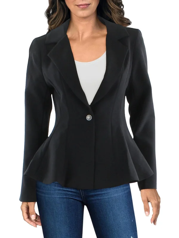 Super Deal Womens Embellished Business One-Button Blazer