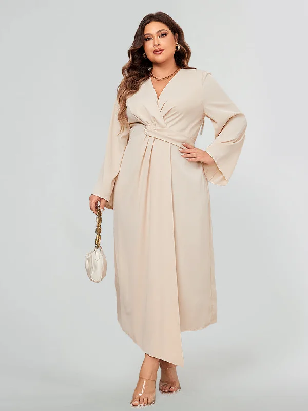 A-line dressSolid Twist Front Wrap Dress