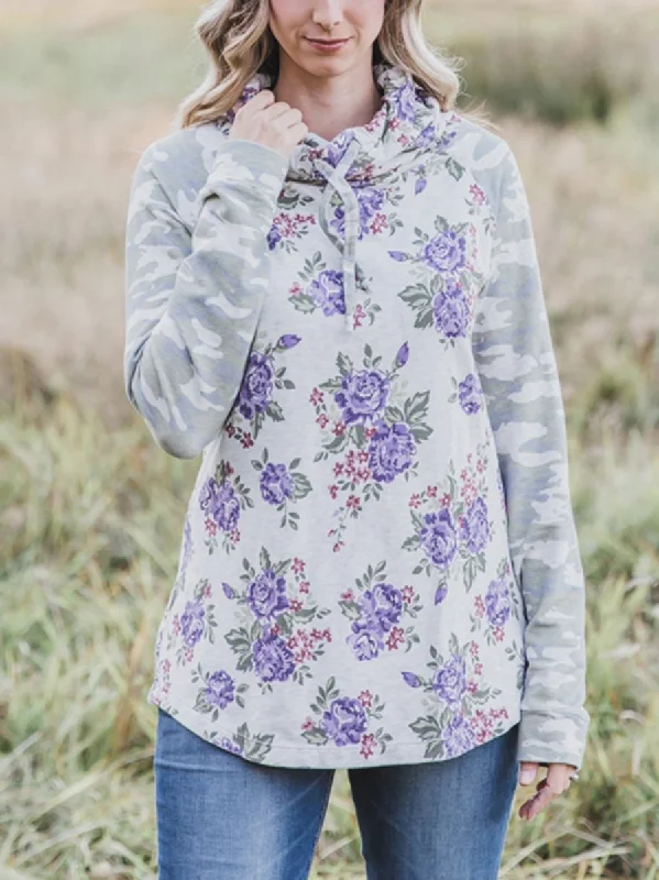 New Markdowns Printed Hooded Large Size Sweatshirt