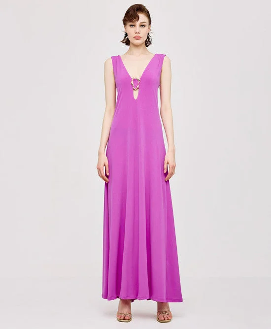 satin midi dressAccess Fashion Violet Maxi Dress With Open Back