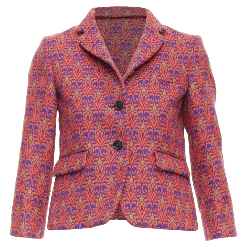 Bargain Blast Miu Miu virgin wool blend floral brocade crop blazer