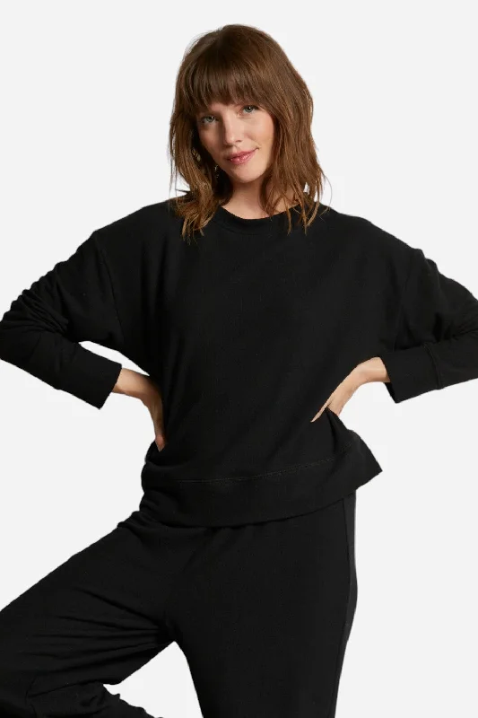 Perfect White Tee Selma Brushed Sweater Pullover in True Black