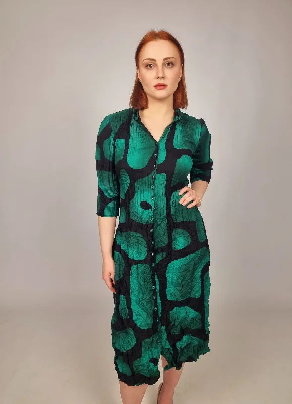 Overstock Sale Alquema Green Toscan Nehru Tunic Dress/Coat