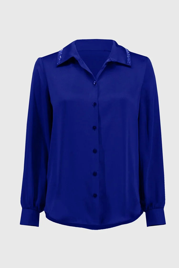 Reduced Prices Joseph Ribkoff Royal Sapphire Satin Straight Blouse