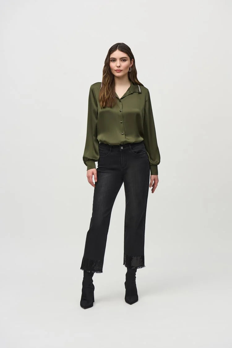 Price Rollback Joseph Ribkoff Iguana Satin Straight Blouse