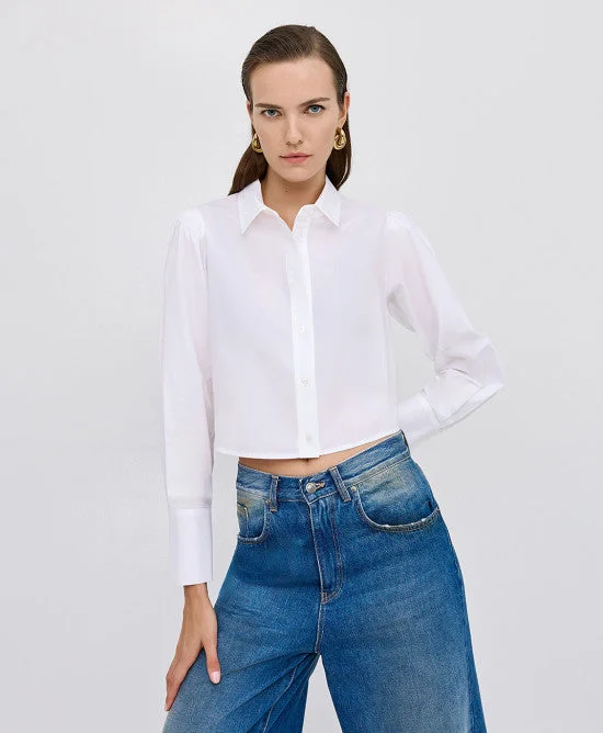 Today’s Special Access Fashion Cropped White Button Shirt