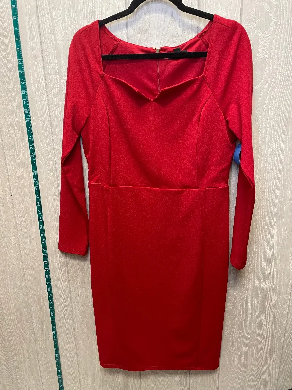 Super Bargain Dress Party Midi By Thalia Sodi In Red, Size: L