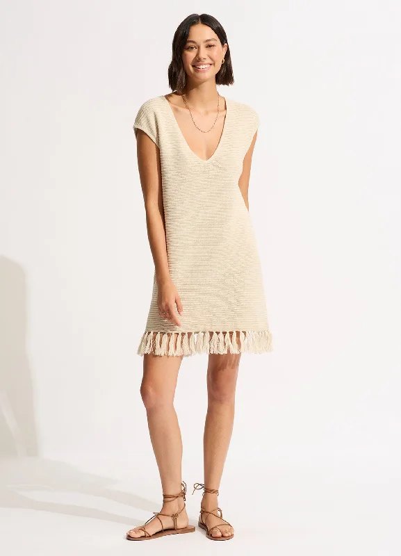 Flash Sale Mini Knit Cover Up - Natural