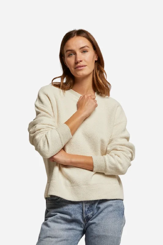 Perfect White Tee Mayer Reverse Fleece Crewneck in Oatmeal