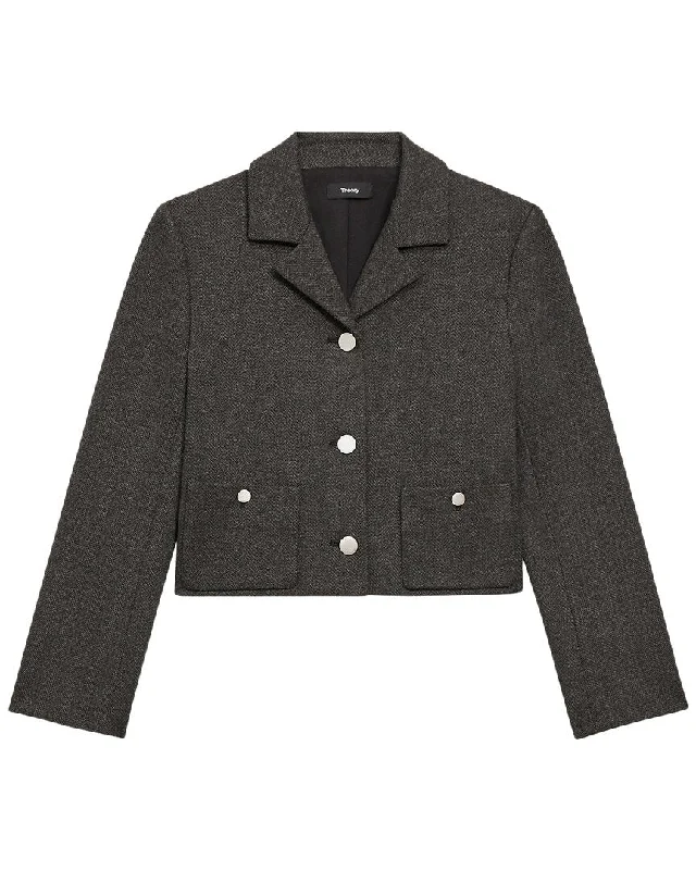 Deal Frenzy Theory Knit Boxy Crop Jacket