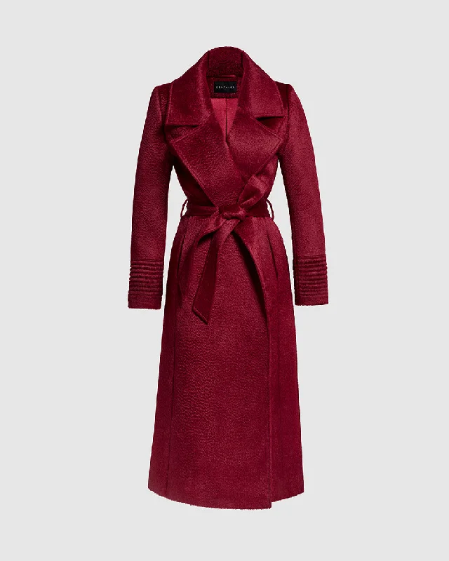 Deal of the Day Suri Alpaca Long Notched Collar Wrap Coat