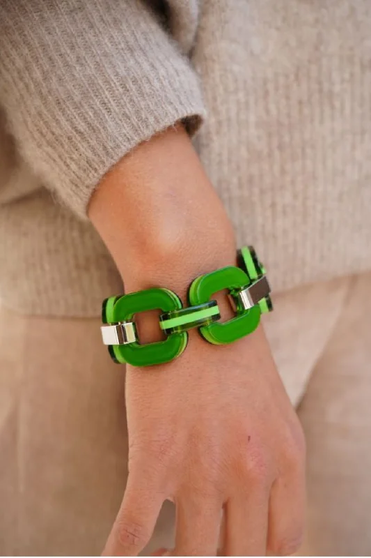 Savings Galore Xavier Derome Large Green Bi Colour Bracelet