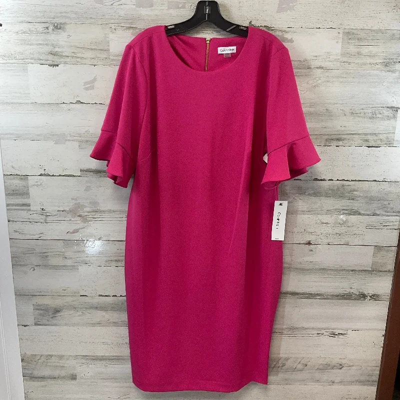 Deal of the Day Dress Casual Midi By Calvin Klein In Pink, Size: 1x