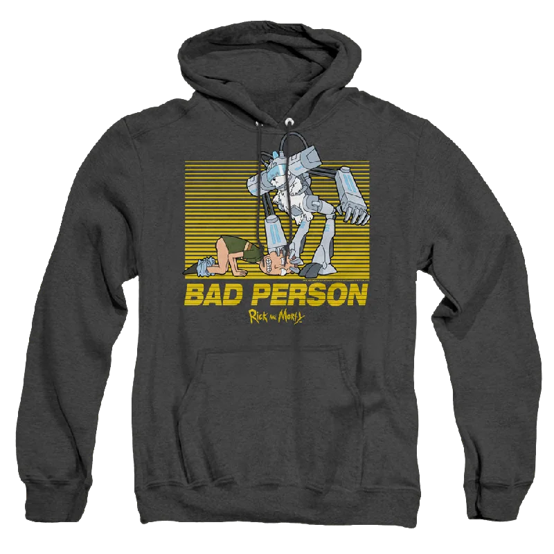 Clearance Sale Rick and Morty Bad Person - Heather Pullover Hoodie
