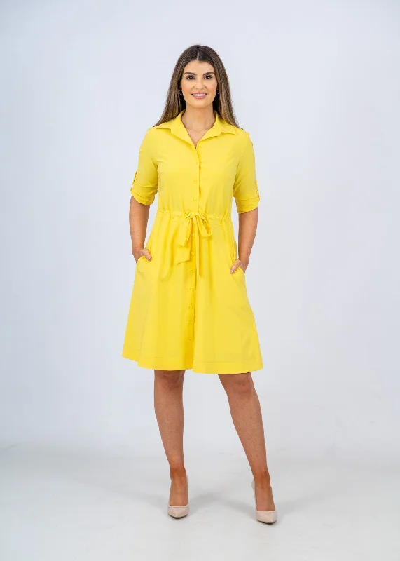 Year-End Clearance Joseph Ribkoff Yellow FIt & Flair Dress