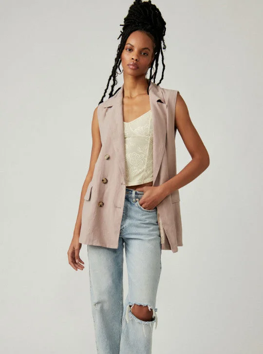 vintage trench coatFree People Olivia Vest in Ethereal