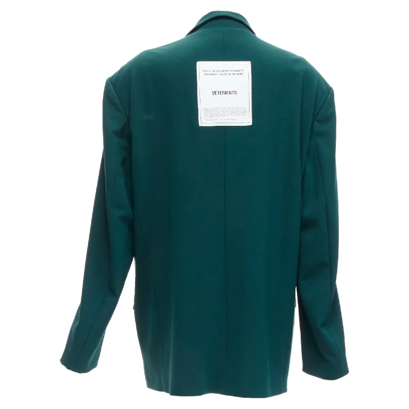 Best Deals Vetements forest logo patch back oversized double-breasted blazer