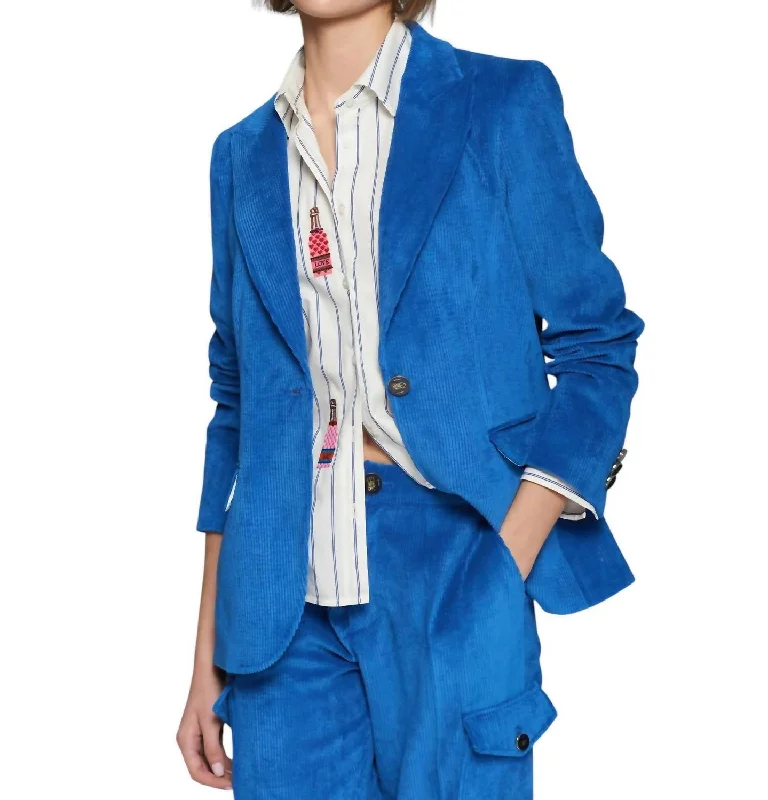 New Markdowns Heather Cord Blazer In Blue