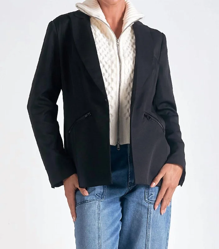 Sneak Peek Sale Blazer Sweater In Black