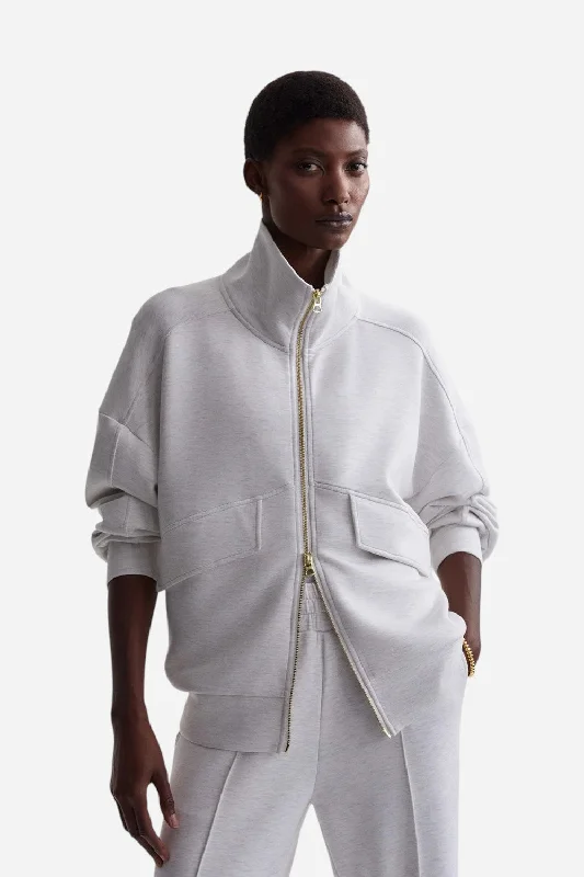 windproof jacketVarey Garcia Zip Through Sweat in Ivory Marl